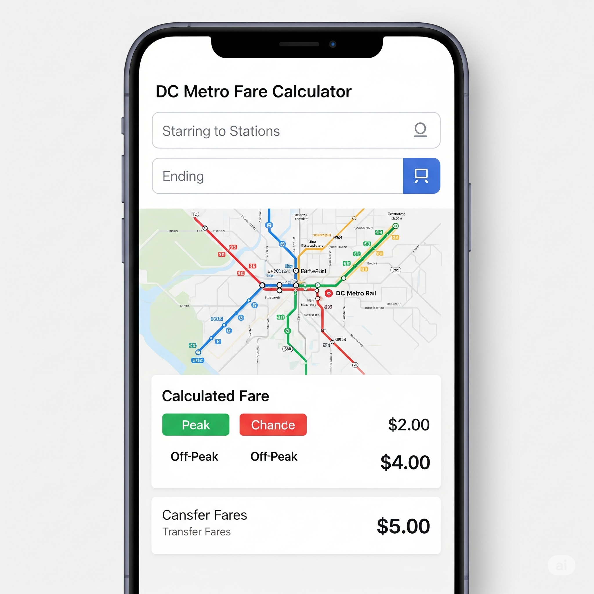 DC Metro Fare Calculator