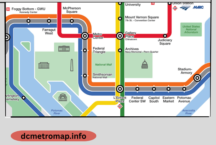 Washington DC Metro Stops Map